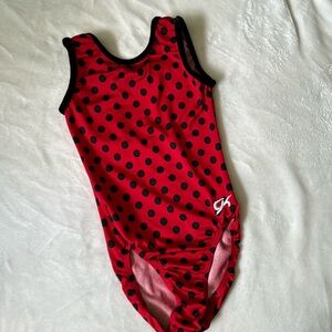 Red & black polka dot GK leotard